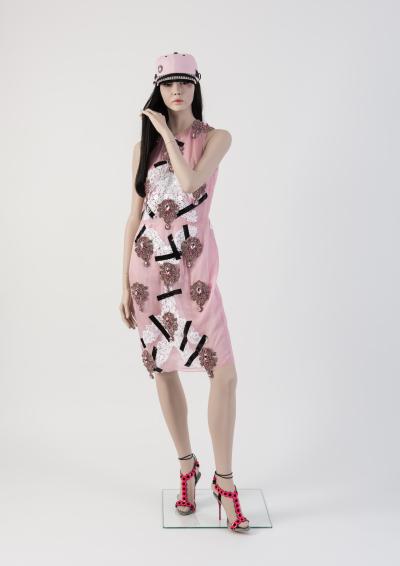 2013 Christopher Kane: Pink dress with gaffer tape, shoes by Sophia Webster. Selector: Susanna Lau, www.stylebubble.co.uk 