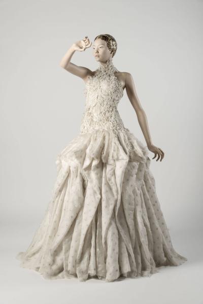 An ivory silk tulle corset dress - Alexander McQueen